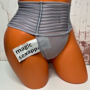 VS LUXE S M STRAPPY CAGED MESH HIGH-WAIST THONG PANTY